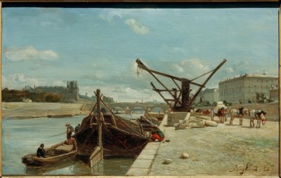 Pont Royal, gesehen vom Quai d’Orsay von Johan Barthold Jongkind